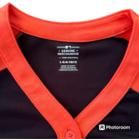 MLB San Francisco Giants Girls' Henley Team Jersey Size 10/12 - Picture 3 of 4